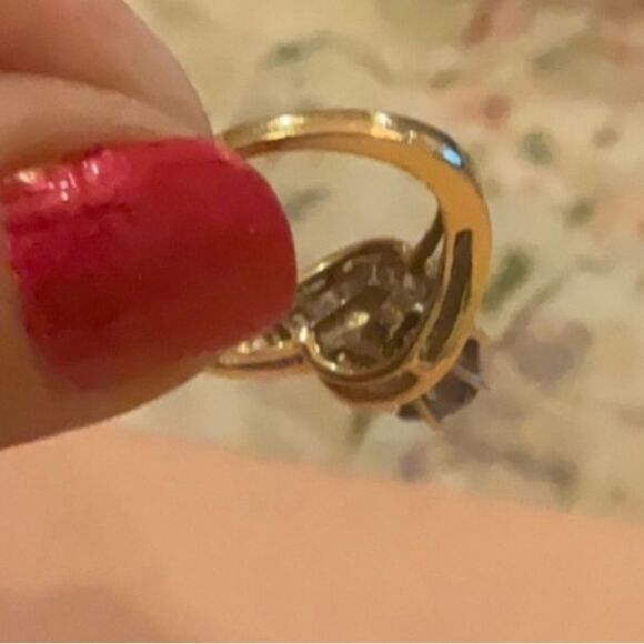 ⭐️💝Stunning💝⭐️ 14K Zoisite & Diamond Cocktail Ring Sz 6 - Picture 8 of 10